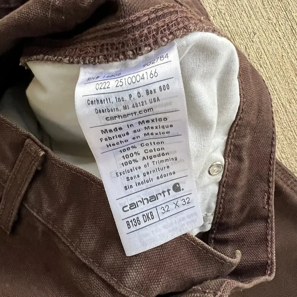 Carhartt B136 DKB faded brown double knee work wear carpenter pants